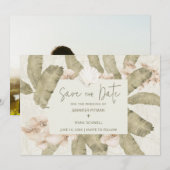 Elegant Tropical Beach Photo Save The Date (Vorne/Hinten)