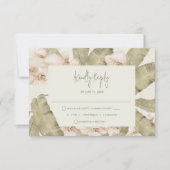 Elegant Tropical Beach Wedding  RSVP Karte (Vorderseite)