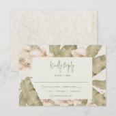 Elegant Tropical Beach Wedding  RSVP Karte (Vorne/Hinten)