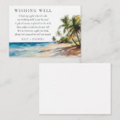 Elegant Tropical Beach Wedding Wishing Well Begleitkarte (Vorne/Hinten)