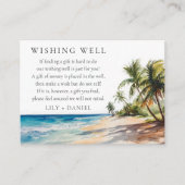 Elegant Tropical Beach Wedding Wishing Well Begleitkarte (Vorderseite)