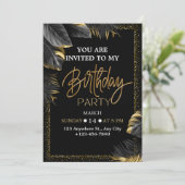 Elegant Tropical Birthday Party Invitation Einladung (Stehend Vorderseite)