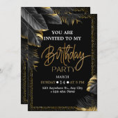 Elegant Tropical Birthday Party Invitation Einladung (Vorne/Hinten)