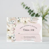 Elegant Tropical Boho Floral Earthy Verblassene Ve Einladung (Stehend Vorderseite)