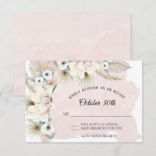 Elegant Tropical Boho Floral Earthy Verblassene Ve Einladung