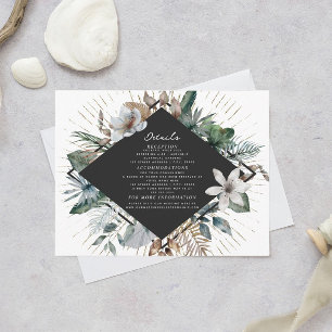 Elegant Tropical Botanical Diamond Wedding Details Begleitkarte
