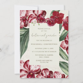 Elegant Tropical Botanical Garden Wedding  Einladung