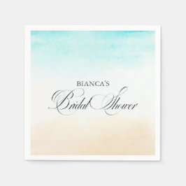 Elegant Tropical Coastal Bridal Shower Serviette