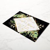 Elegant Tropical Couple's Shower Black & Gold Folieneinladung (Gedreht)