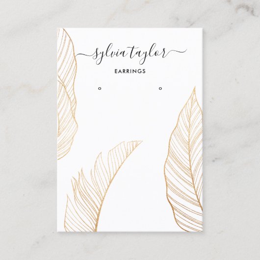 Elegant Tropical Earring Frame Display Add Logo Visitenkarte (Vorderseite)