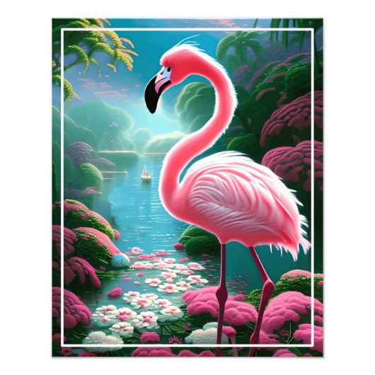 Elegant Tropical Flamingo-70852 Fotodruck (Vorne)