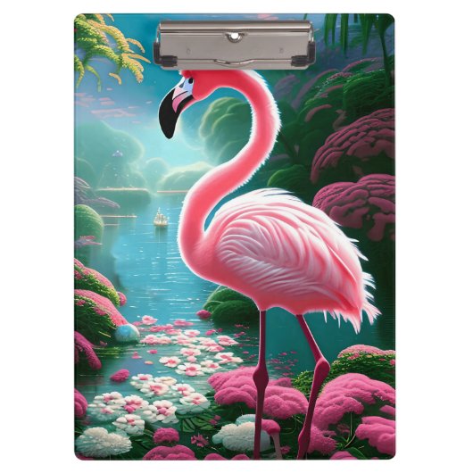 Elegant Tropical Flamingo-70852 Klemmbrett (Vorderseite)