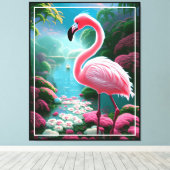 Elegant Tropical Flamingo-70852 Leinwanddruck (Insitu (Holzboden))