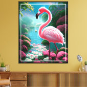 Elegant Tropical Flamingo-70852 Leinwanddruck (Insitu (Wohnzimmer))