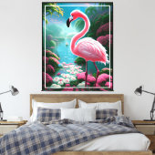 Elegant Tropical Flamingo-70852 Leinwanddruck (Insitu (Schlafzimmer))