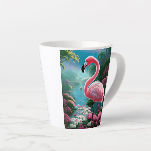 Elegant Tropical Flamingo-70852 Milchtasse (Rechte Ecke)