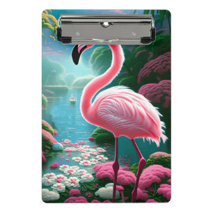 Elegant Tropical Flamingo-70852 Mini Klemmbrett