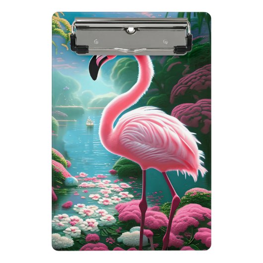Elegant Tropical Flamingo-70852 Mini Klemmbrett (Vorderseite)