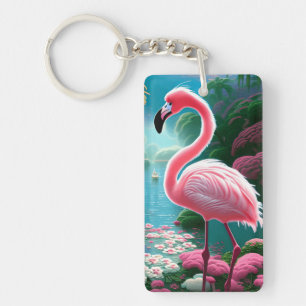 Elegant Tropical Flamingo-70852 Schlüsselanhänger