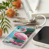 Elegant Tropical Flamingo-70852 Schlüsselanhänger (Vorderseite rechts)
