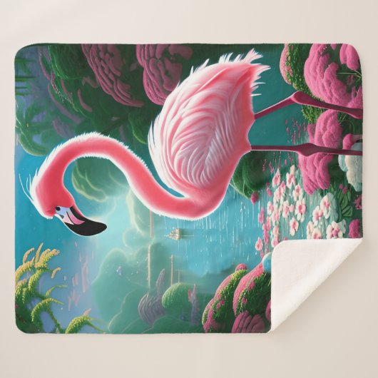 Elegant Tropical Flamingo-70852 Sherpadecke (Vorderseite (Horizontal))
