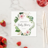 Elegant tropical floral hibiscus baby shower serviette (Beispiel)
