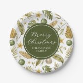 Elegant Tropical Frohe Weihnachten Pappteller (Vorderseite)