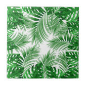 elegant Tropical green palm leaf pattern Fliese (Vorderseite)
