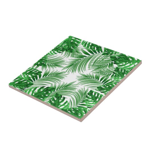 elegant Tropical green palm leaf pattern Fliese (Seite)