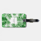 elegant Tropical green palm leaf pattern Gepäckanhänger (Rückseite horizontal)
