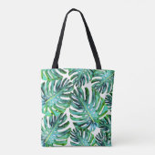 Elegant Tropical Hawaii Monstera Leaf Foto Tasche (Rückseite)