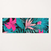 Elegant Tropical Hibiscus Flowers and Leaves Wird Yogamatte (Vorderseite (Horizontal))