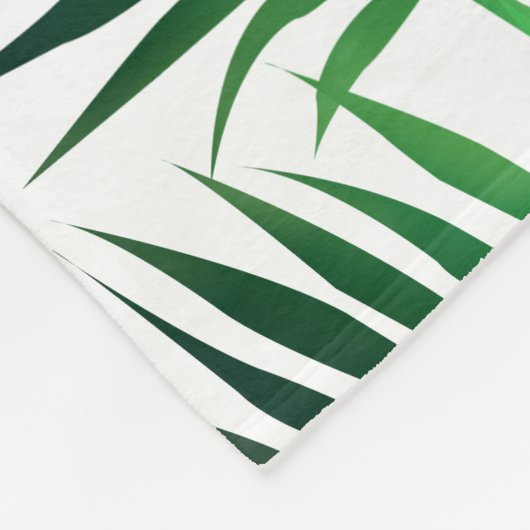 Elegant Tropical Island Palm Fronds Fleecedecke (Ecke)