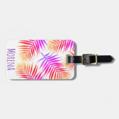 Elegant Tropical Island Palm Fronds & Name Gepäckanhänger (Vorderseite horizontal)