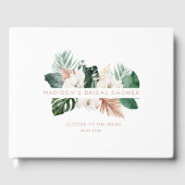 Elegant Tropical Leafy Bridal Shower Gästebuch (Vorderseite)