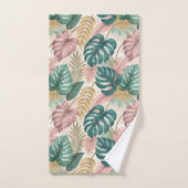 Elegant Tropical Monsteras Boho Badhandtuch Set (Handtuch)