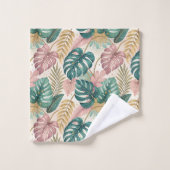 Elegant Tropical Monsteras Boho Badhandtuch Set (Waschlappen)