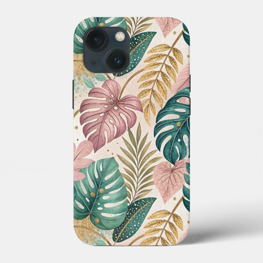 Elegant Tropical Monsteras Boho Case-Mate iPhone Hülle (Rückseite)