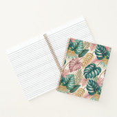 Elegant Tropical Monsteras Boho Notizblock (Innenseite)