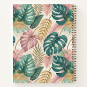 Elegant Tropical Monsteras Boho Notizblock (Rückseite)