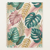 Elegant Tropical Monsteras Boho Planer (Vorderseite)