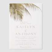 Elegant Tropical Palm Tree Beach Wedding Pergament Einladungen (Vorderseite)