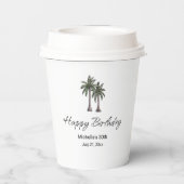 Elegant Tropical Palm Trees 30th Birthday Party Pappbecher (Rückseite)