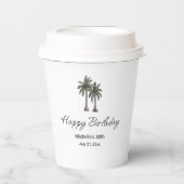 Elegant Tropical Palm Trees 30th Birthday Party Pappbecher (Vorderseite)