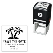 Elegant Tropical Palm Trees Wedding Save the Date Permastempel (Beispiel)