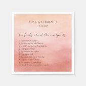 Elegant Tropical Sunset Fun Facts Wedding Serviette (Vorderseite)