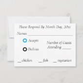 Elegant Tropical Theme Wedding RSVP Karte (Rückseite)