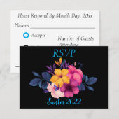 Elegant Tropical Theme Wedding RSVP Karte (Vorne/Hinten)