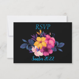 Elegant Tropical Theme Wedding RSVP Karte
