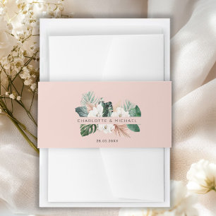 Elegant, tropisch, üppig, Hochzeit Einladungsbanderole